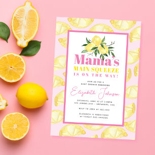 Lemon Mamas wichtigste Squeeze-Baby-Dusche Einladu Einladung