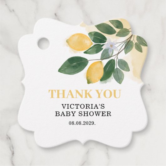 Lemon Mamas wichtigste Squeeze Baby-Dusche Geschenkanhänger (Vorderseite)