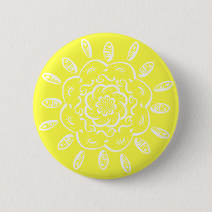 Lemon Mandala Button