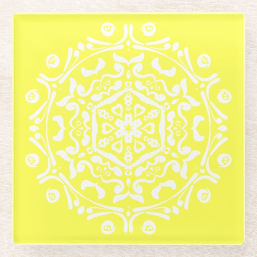 Lemon Mandala Glasuntersetzer (Vorderseite)