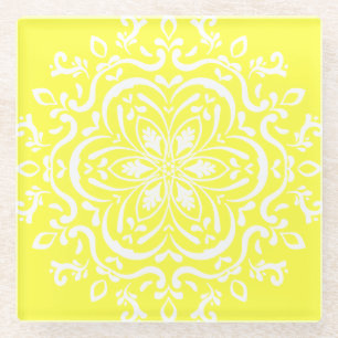 Lemon Mandala Glasuntersetzer