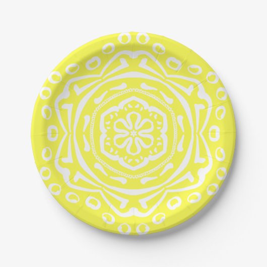 Lemon Mandala Pappteller (Vorderseite)