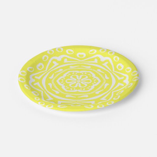 Lemon Mandala Pappteller (Schrägansicht)