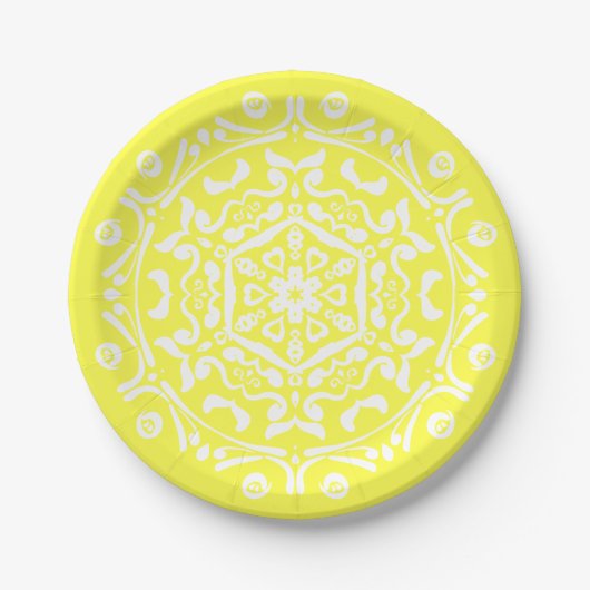 Lemon Mandala Pappteller (Vorderseite)