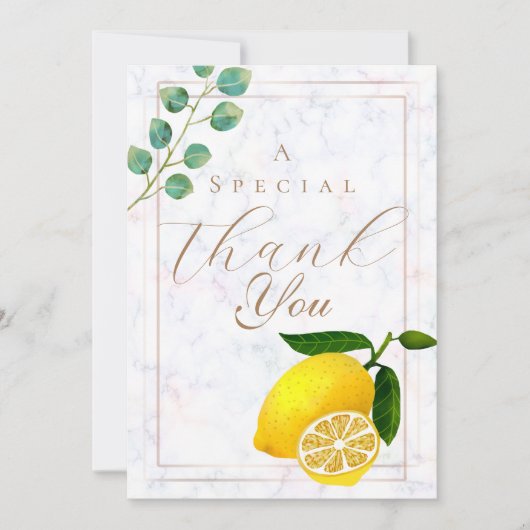 Lemon Marble Vielen Dank Dankeskarte (Vorderseite)