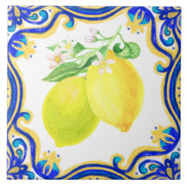 Lemon Mediteran Gelb Blau Fliese