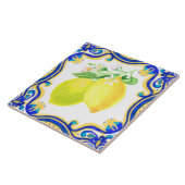 Lemon Mediteran Gelb Blau Fliese (Seite)