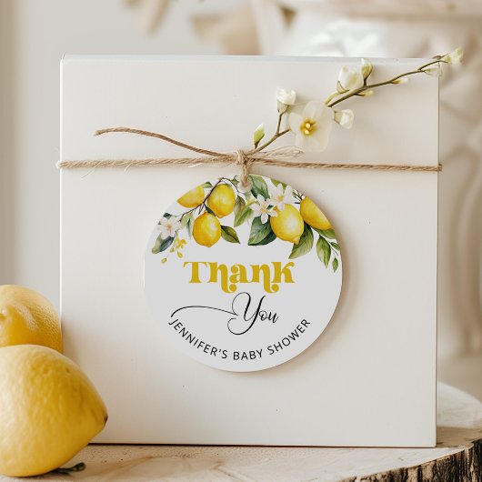 Lemon Mediterrane Babydusche Vielen Dank Geschenkanhänger