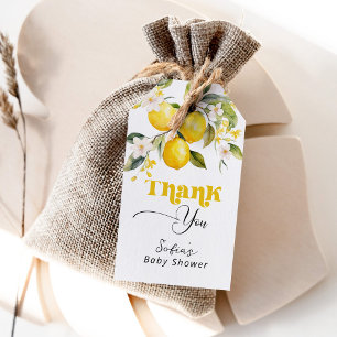 Lemon Mediterrane Babydusche Vielen Dank Geschenkanhänger