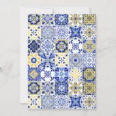 Lemon Mediterrane Blue Tiles Baby Dusche Einladung (Rückseite)