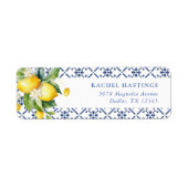 Lemon Mediterrane Brautparty Rücksendeadresse (Vorne)