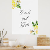 Lemon Mediterrane Duschkarten und Geschenke Poster (Küche)
