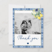 Lemon Mediterrane Foto Hochzeit danke Ihnen Karten (Vorderseite)