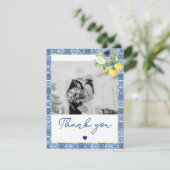 Lemon Mediterrane Foto Hochzeit danke Ihnen Karten (Stehend Vorderseite)