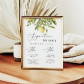 Lemon Mediterrane Hochzeitssignaturgetränke Poster