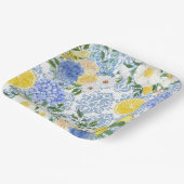 Lemon Mediterrane Tile Blau und Gelb Pappteller (Gewinkelt)