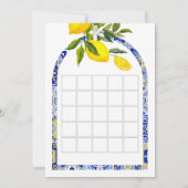 Lemon Mediterranean Bingo Brautparty Game Card Einladung (Rückseite)