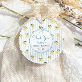 Lemon Mediterranean Blue Bow Brautparty Geschenkanhänger