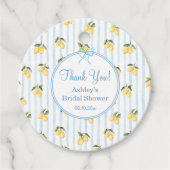 Lemon Mediterranean Blue Bow Brautparty Geschenkanhänger (Vorderseite)