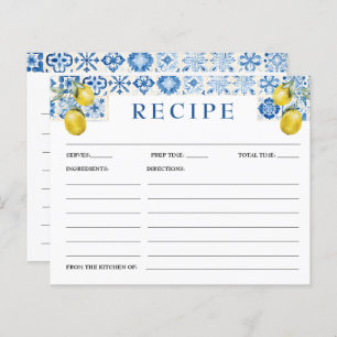 Lemon Mediterranean Blue Tile Bridal Reecicard