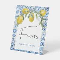 Lemon Mediterranean Blue Tile Favorit Sign
