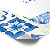 Lemon Mediterranean Blue Tile Lieblings-Poster Poster (Ecke)