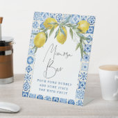 Lemon Mediterranean Blue Tile Mimosa Bar Sign Sockelschild (In SItu)