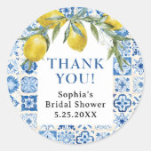 Lemon Mediterranean Blue Tile Stickers (Vorderseite)