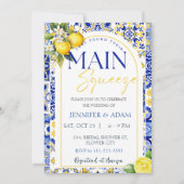 Lemon Mediterranean Blue Tiles Main Squeeze Einladung (Vorderseite)