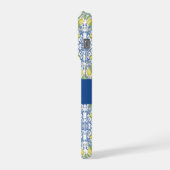 Lemon Mediterranean Blue White Tile Pattern iPhone Hülle (Linke Seite)