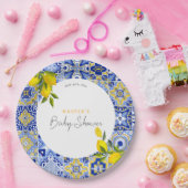 Lemon Mediterranean Boho Arch Baby Dusche Pappteller (Party)