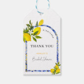 Lemon Mediterranean Boho Arch Brautparty Geschenkanhänger (Vorderseite)