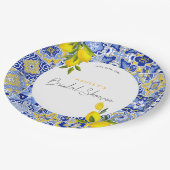Lemon Mediterranean Boho Arch Brautparty Pappteller (Schrägansicht)