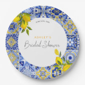 Lemon Mediterranean Boho Arch Brautparty Pappteller (Vorderseite)