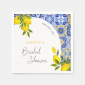 Lemon Mediterranean Boho Arch Brautparty Serviette (Vorderseite)