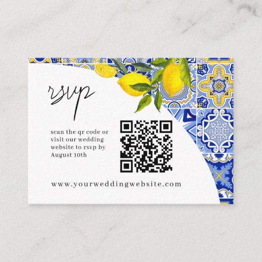 Lemon Mediterranean Boho Arch UAWG QR Code Card Begleitkarte (Vorderseite)