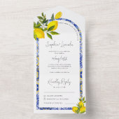 Lemon Mediterranean Boho Arch Wedding All In One Einladung (Innen Boden)