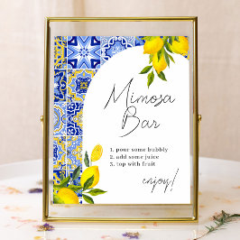 Lemon Mediterranean Boho Brautparty Mimosa Bar Poster
