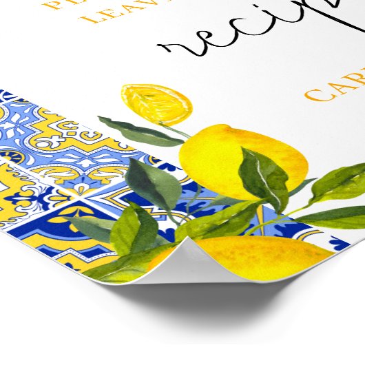 Lemon Mediterranean Boho Brautparty Rezept Poster (Ecke)