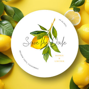 Lemon Mediterranean Boho Save the Date Card