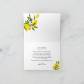 Lemon Mediterranean Boho Wedding Dankeschön Card Dankeskarte (Innenseite)