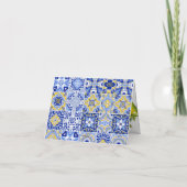 Lemon Mediterranean Boho Wedding Dankeschön Card Dankeskarte (Rückseite)