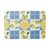 Lemon Mediterranean French Country Tile Pattern Badematte (Vorderseite)