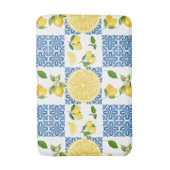 Lemon Mediterranean French Country Tile Pattern Badematte (Vorderseite Vertikal)