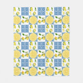 Lemon Mediterranean French Country Tile Pattern Fleecedecke (Vorderseite)
