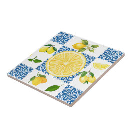 Lemon Mediterranean French Country Tile Pattern Fliese