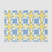Lemon Mediterranean French Country Tile Pattern Seidenpapier (Vorderseite)