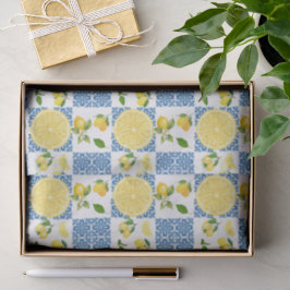 Lemon Mediterranean French Country Tile Pattern Seidenpapier