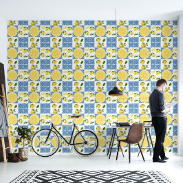 Lemon Mediterranean French Country Tile Pattern Tapete