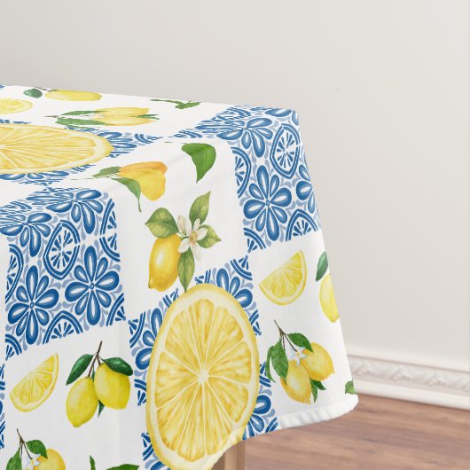 Lemon Mediterranean French Country Tile Pattern Tischdecke (Beispiel)